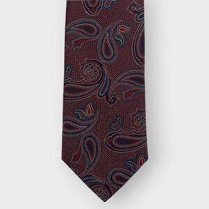 John W Nordstrom Tie | Red Paisley | 100% Silk | Made in USA